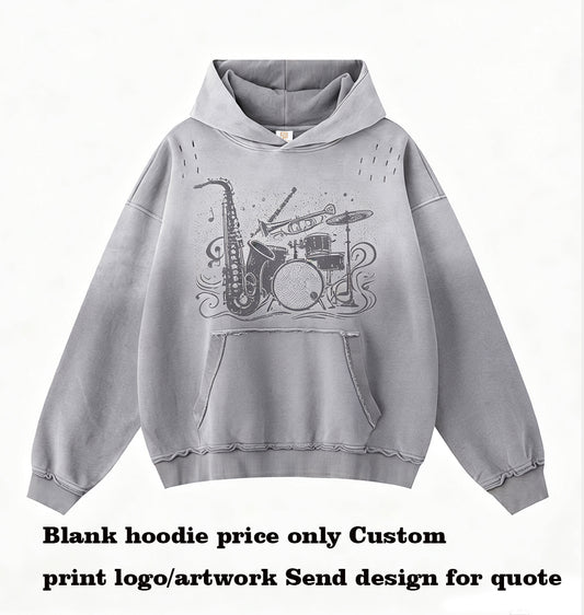 Hoodies Wholesale Winter 100% Cotton Heavyweight Washable Batik Gradient Cut Loose Hooded Sweatshirt Loose Fitting Casual Brand