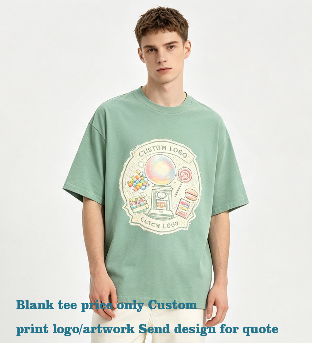 Men Tshirts High Quality Heavyweight 270g Earth Toned Loose Sleeved Short Sleeved Shirt with Dropped Shoulders Streetwear