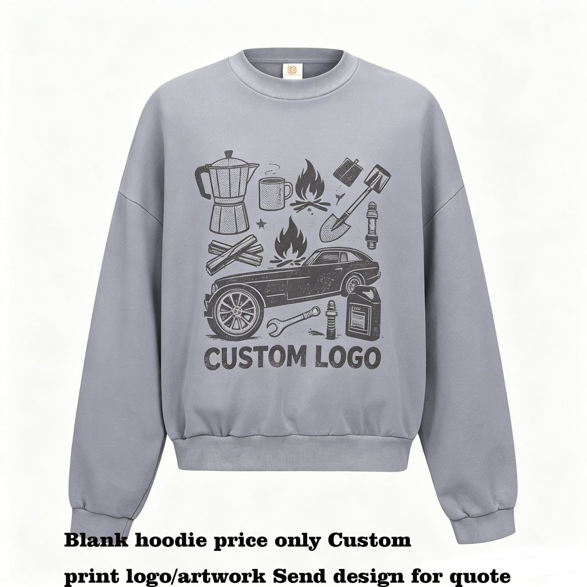Unisex Custom Heavyduty Washing to Create an Aged Look Pure Cotton Double Sheeted Round neck Pullover Hoodie Wax Dyed Hoodie