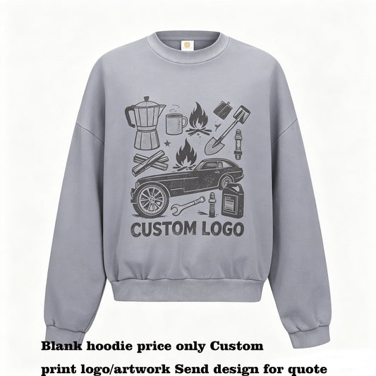 Unisex Custom Heavyduty Washing to Create an Aged Look Pure Cotton Double Sheeted Round neck Pullover Hoodie Wax Dyed Hoodie