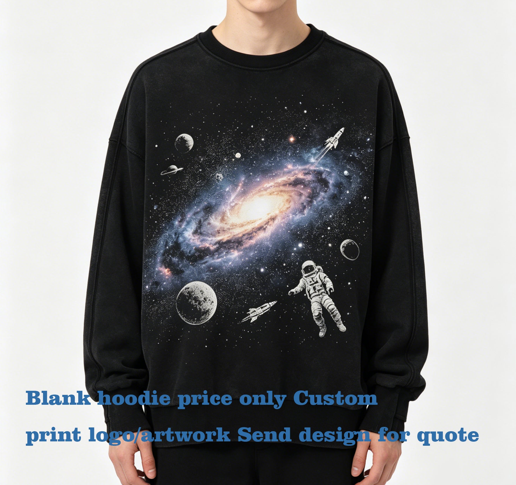 Oem Brand Customized Washing Process Style Woolen Fabric Pure Cotton Drop Shoulder Oversized American Vintage  Style Hoodies