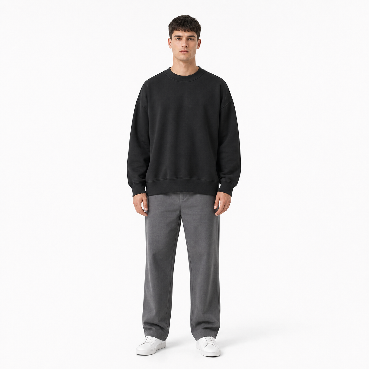 Wholesale 350GSM Thick Fabric Side Opening Round Neck Pullover Set of Samples in Size L Sweatshirt Hoodie American Style