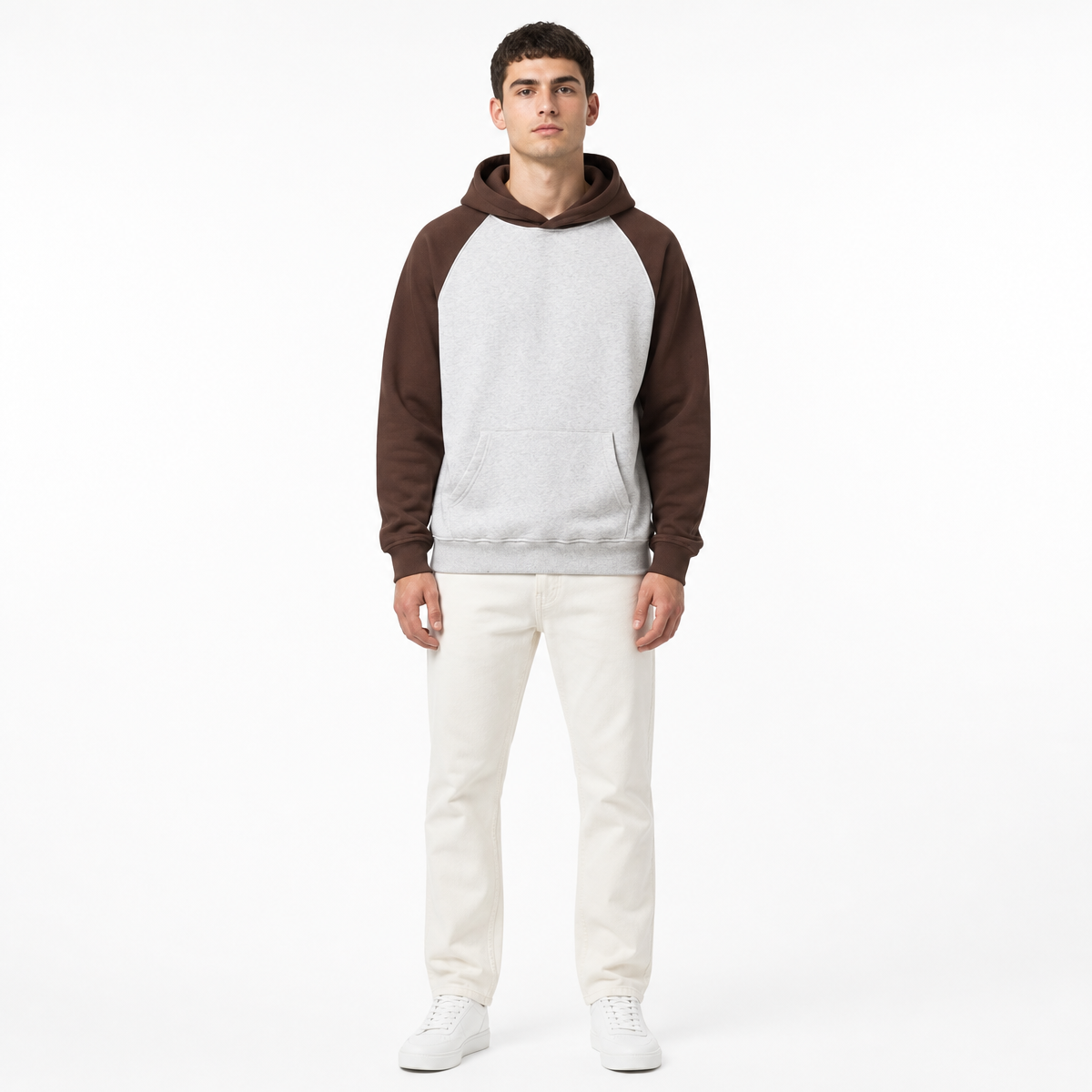 Wholesale Loose Fitting Cotton Casual Brand Hoodies Collared Contrast Color Men's Fashion Hoodie Autumn and Winter Style
