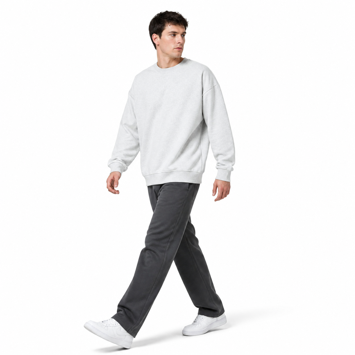 Custom 450gsm Heavyweight Hoodie Fleece Pullover with No Hood and Shoulder Length Sleeves Round Neckline with a Terry Fabric