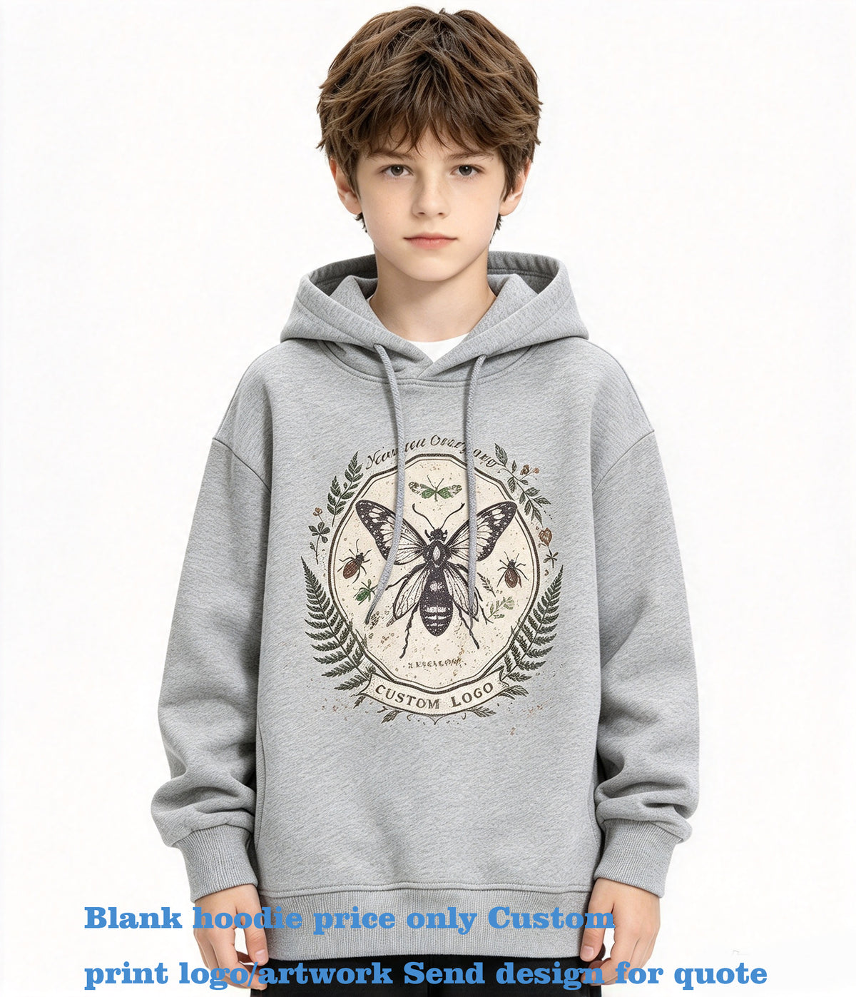 11 Color Fleece Children's Sweatshirt Plain Oversize Pullover Hoodie High Quality Heavyweight Hoodie Autumn and Winter Style