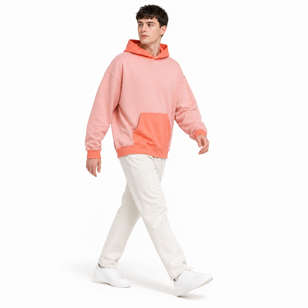 100% Cotton 430 Grams of Distressed Washed Loose Fitting Fashion Pullover Hoodies Loose Fitting Cotton Casual Brand Hoodies