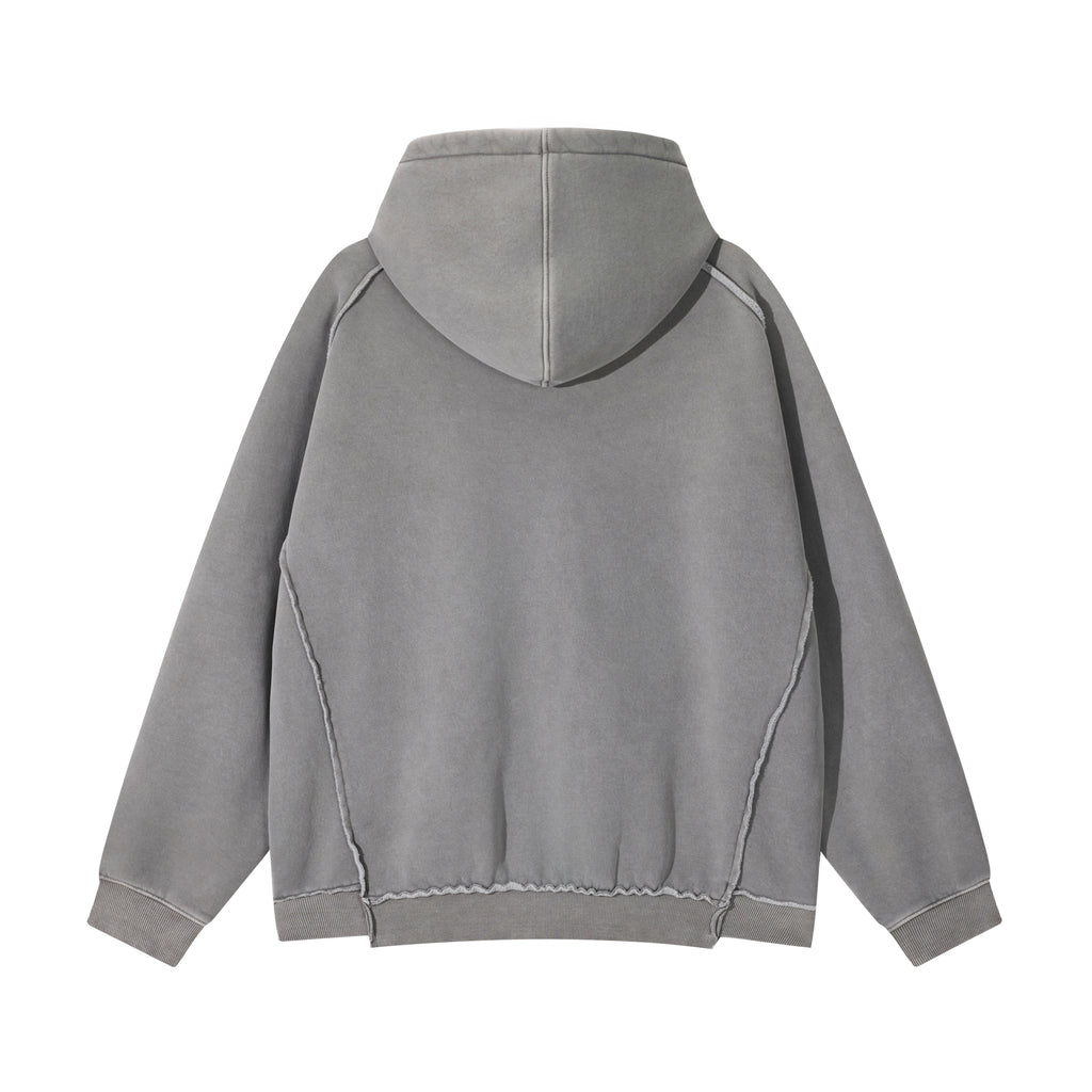 420g Heavyweight Hoodies Fleece Blank Distressed Zip up Acid Washe Oversized Polyester/Cotton Men's Hoodies & Sweatshirts
