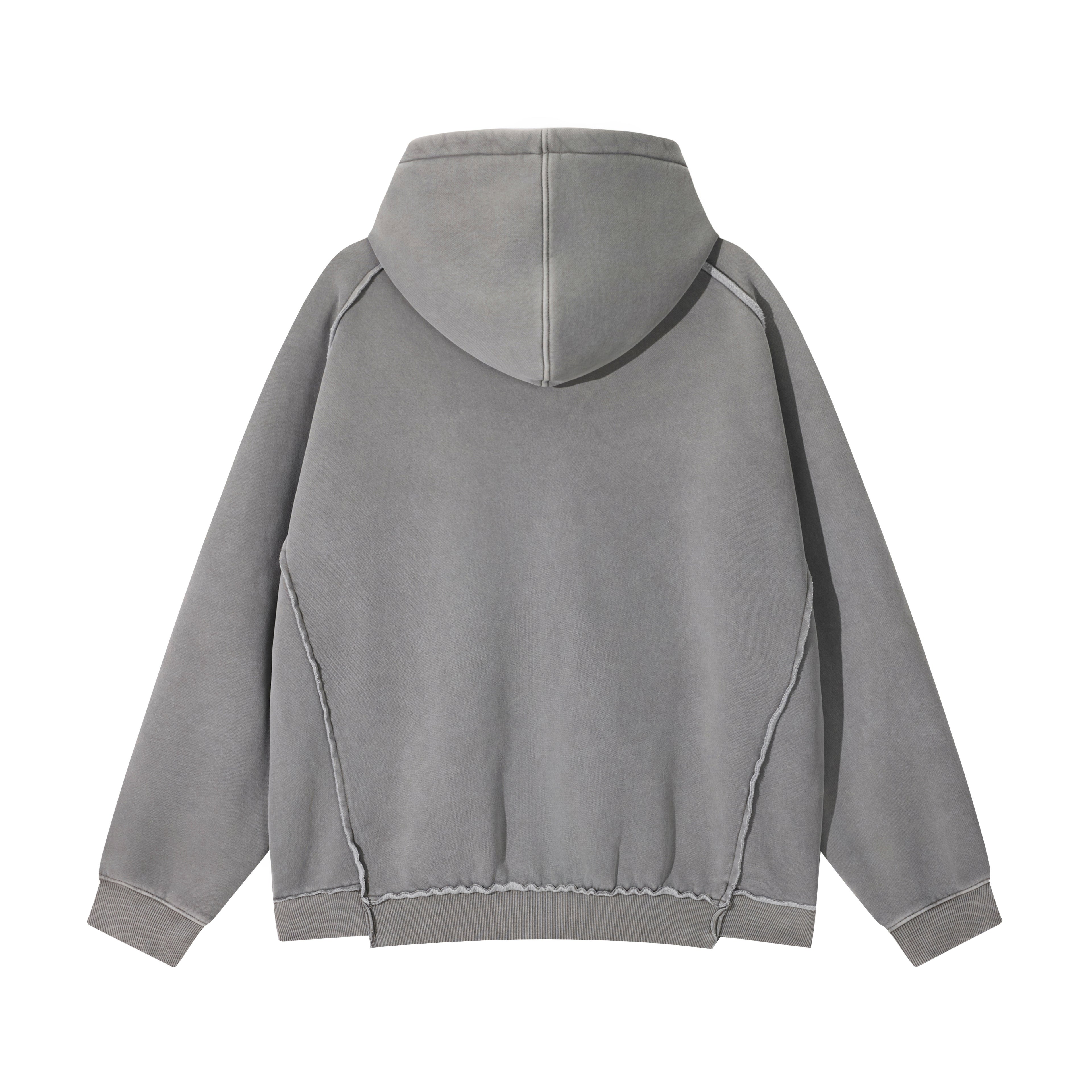 420g Heavyweight Hoodies Fleece Blank Distressed Zip up Acid Washe Oversized Polyester/Cotton Men's Hoodies & Sweatshirts