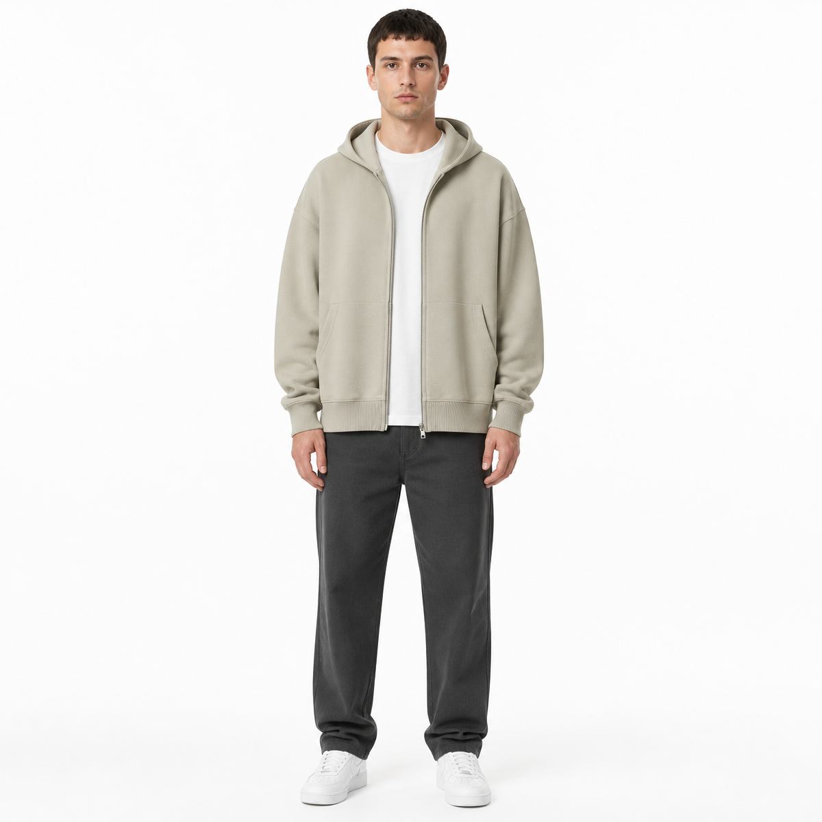 Manufacturer Hoodies 400 Gram Heavyweight Zipper Hooded Sweatshirt Fall and Winter Style Hooded Plain Oversized Streetwear