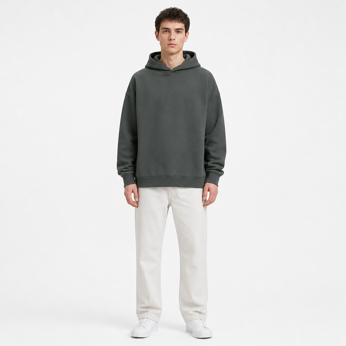 Hoodies for Men 4 Color ultra Loose Fitting Drop Shoulder Brushed Fleece Pullover Without a Strap High Quality Pullover Hoodie