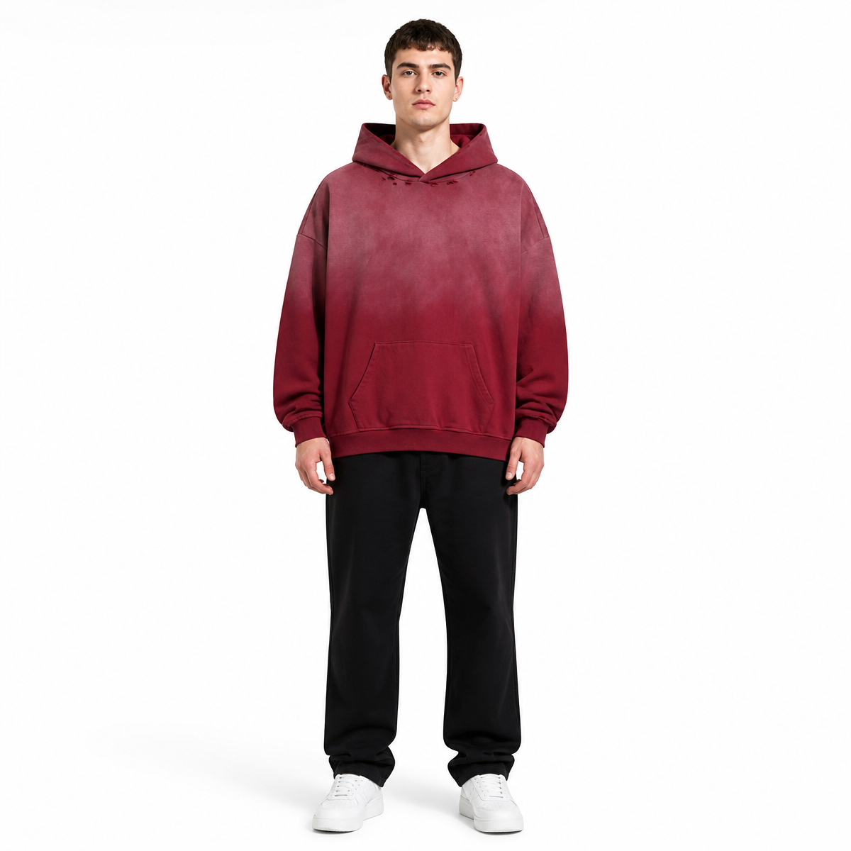 High Quality 450 Grams Heavyweight Washed Holey Hoodie Can Design Patterns for You for Free Hoodies Sweatshirt Winter Style