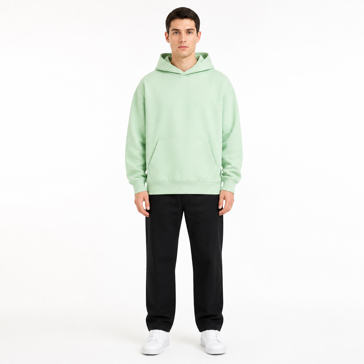 Men's Sweatshirts Hoodies Unlined Rope Knotted Heavyweight Hoodies Shoulder Sleeved Pullover High Quality Unisex Hoodie Winter