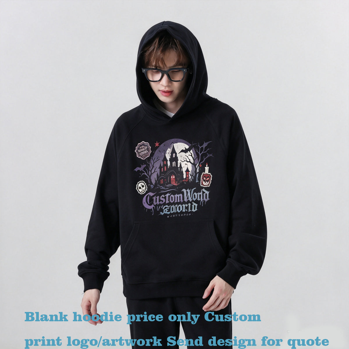Customize 100% Cotton Men Hoodies Crossover Hoodie Loose Fitting Cotton Casual Brand Pullover Hoodie Unisex Fashion Hoodies