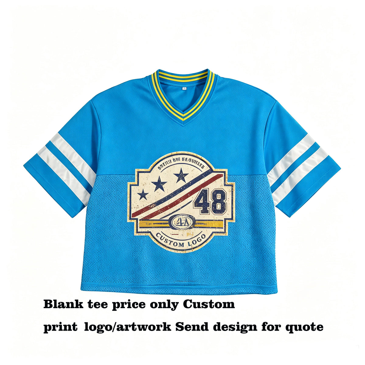 Wholesale Customize logo Your Own Exclusive Design Short and Wide American Retro Netted Eye Catching T Shirt Summer Version
