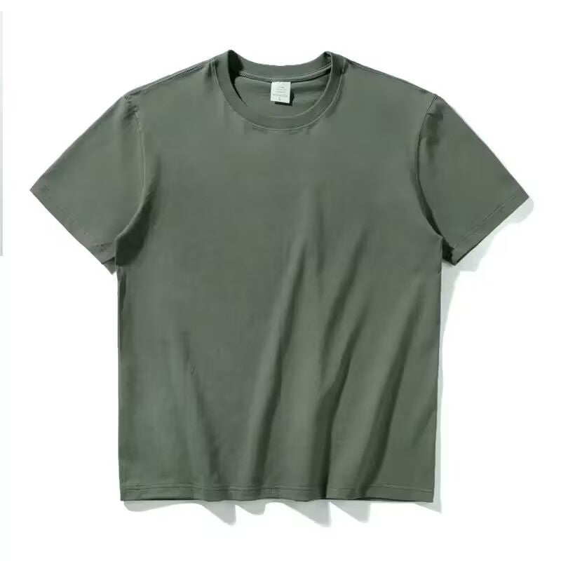 Wholesale Heavyweight Drop Shoulder Sublimation Streetwear Pure Color Heavy Cotton Round Neck High Quality Fashion T-shirts