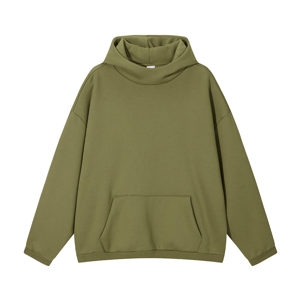 Custom Hoodie logo Crewneck Pure Color Bulk Wholesale Streetwear High Quality Blank Pullover Drop Shoulder Hoodies for Men