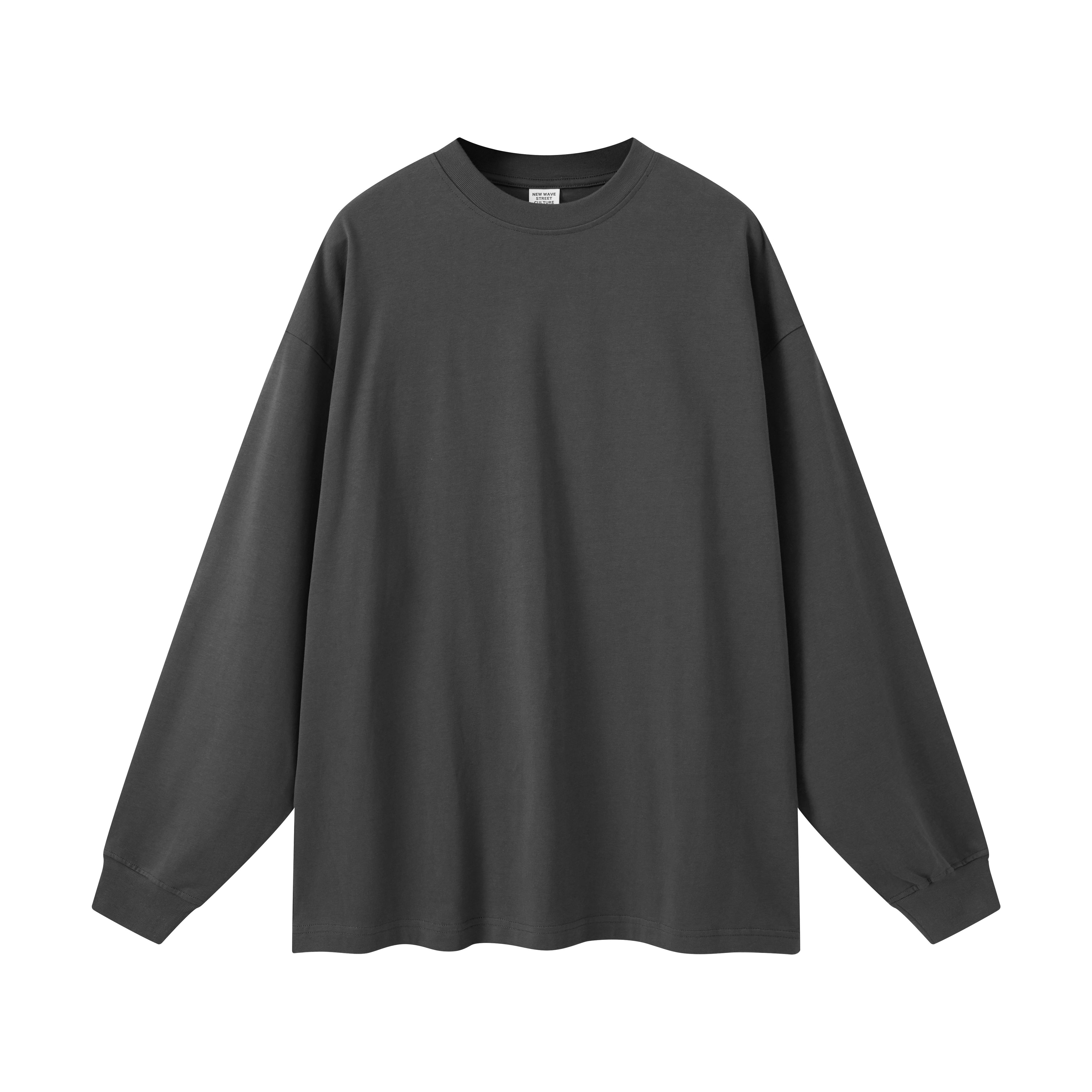 305g Heavyweight Long Sleeve T-shirt Streetwear Loose 100% Cotton Custom Design Embroidery logo Wholesale Men's T-shirts