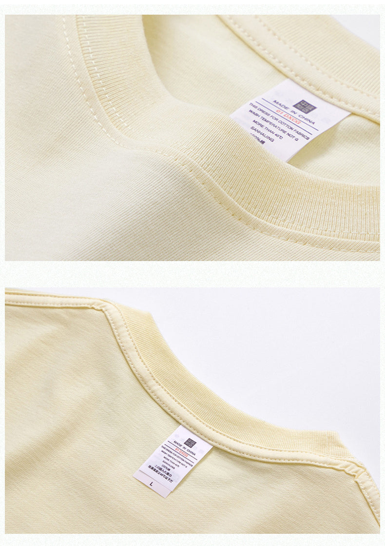 Wholesale Heavy Cotton Loose Heavyweight Streetwear Custom Pure Color Blanks Black Design High Quality Drop Shoulder T-shirt