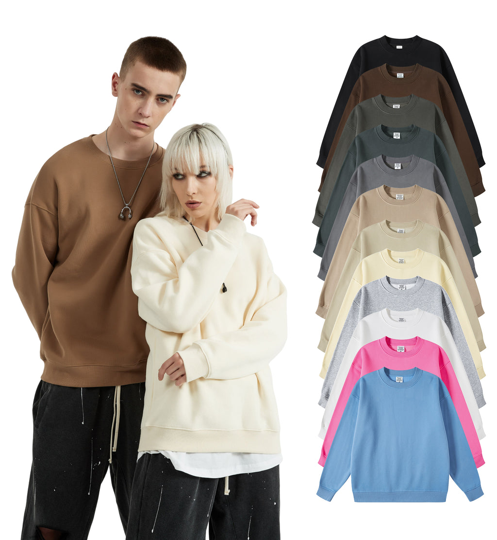 100% Cotton Fleece High Quality Round Collar Heavyweight Drop Shoulder Oversized Fashion Winter Hoodies Bulk Wholesale