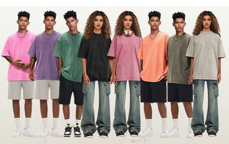 Manufacturers Washed Vintage Wax Printing Streetwear Black Sublimation 100% Cotton Oversized Sublimation Round Neck T-shirt