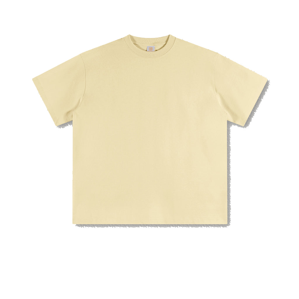 345g Heavyweight Tshirts 100% Cotton Oversized Custom Pure Color High Quality Blank O-neck Wholesale Personalized T-shirt