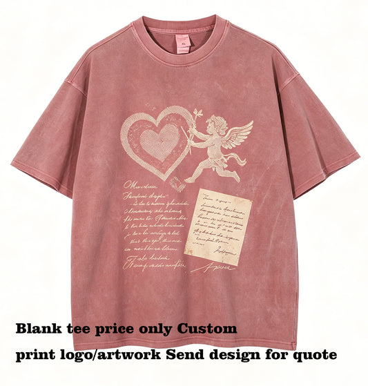 Wholesale Customized t Shirts 10 Color Vintage Washed Distressed Short Sleeved t Shirt Loose Pure Cotton Trendy Brand T shirt
