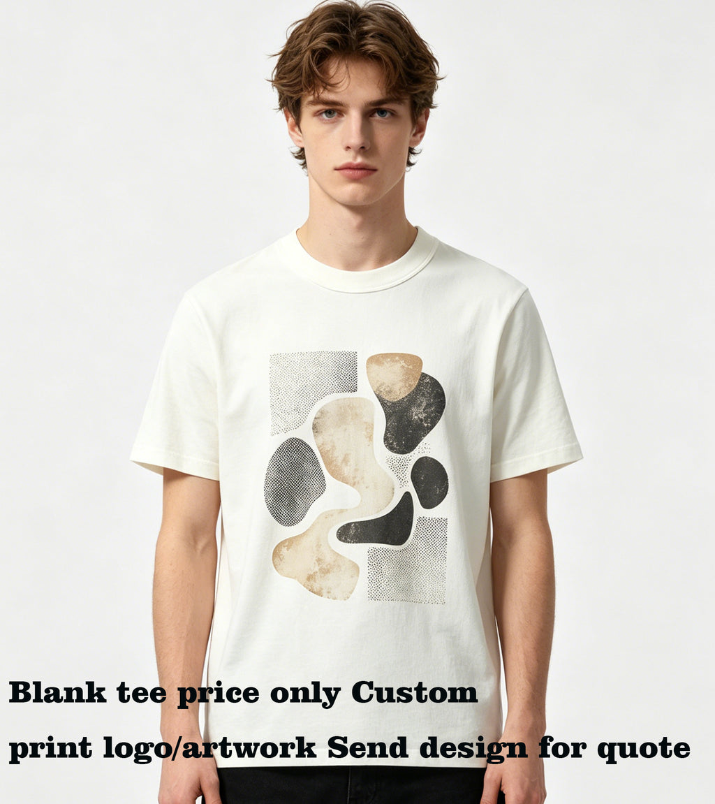 6 Color Customized Heavyweight T-shirt Short Sleeved All Cotton Solid Color Round Neck American Retro Men's and Women's Style