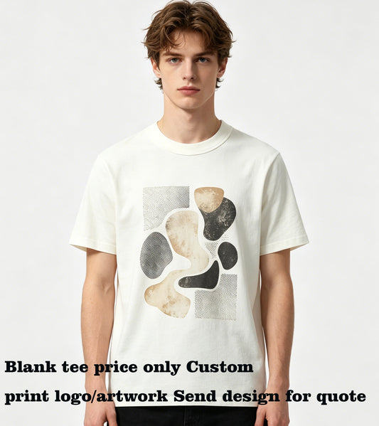 6 Color Customized Heavyweight T-shirt Short Sleeved All Cotton Solid Color Round Neck American Retro Men's and Women's Style