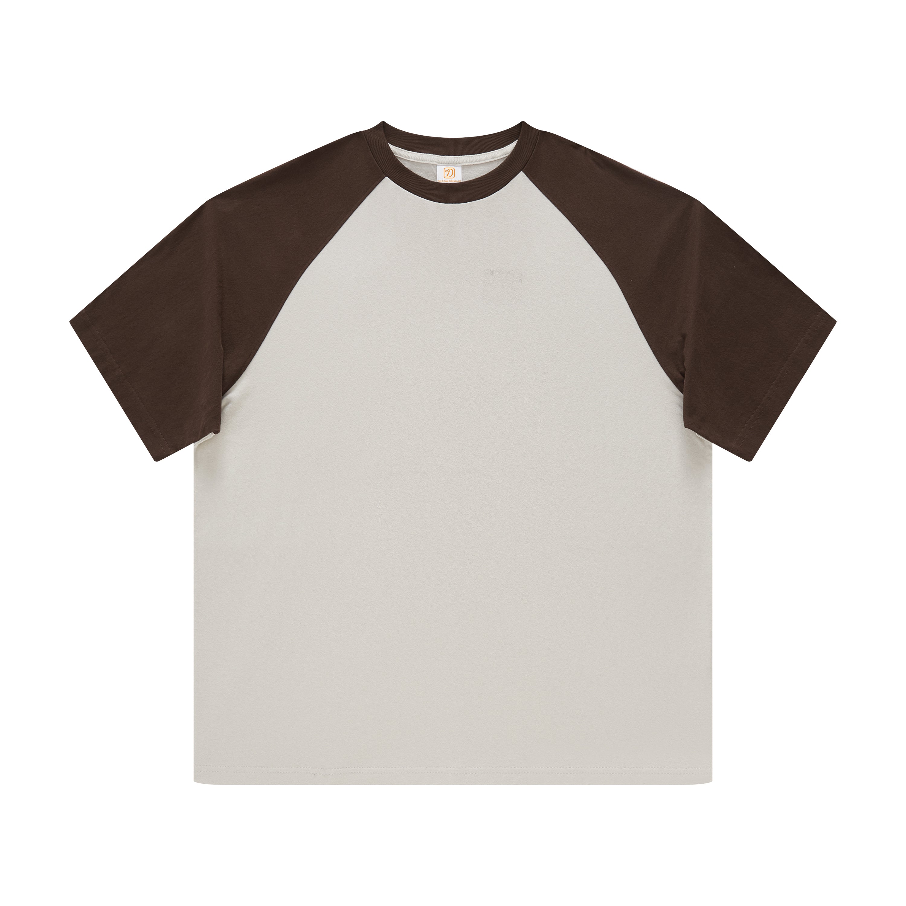 285g Heavyweight Tshirt Contrast Color Raglan Sleeve Loose High Quality Custom logo Personalized Round Neck Mens T-shirt Printed