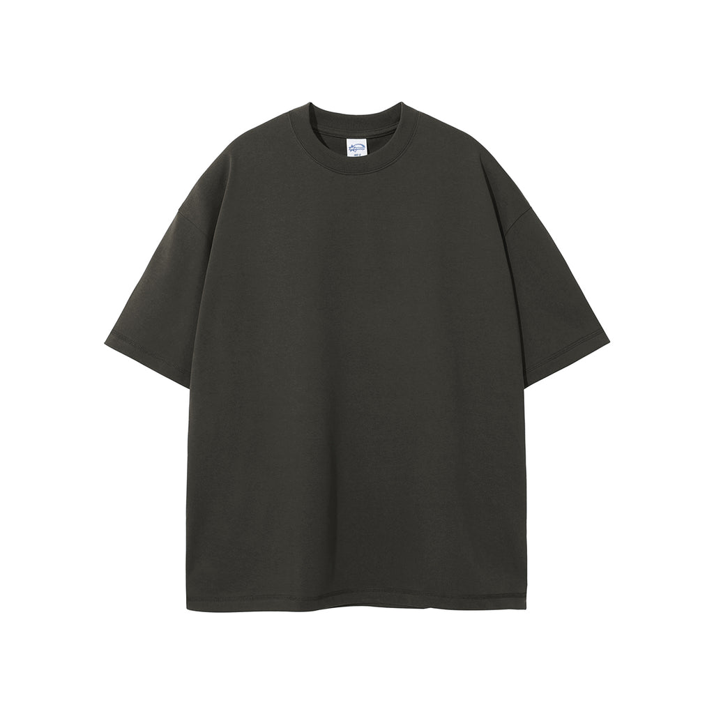 Men's T-shirts Streetwear Loose Drop Shoulder Pure Color Casual Heavyweight Summer Short Sleeve Heavy Cotton Plain T-shirts
