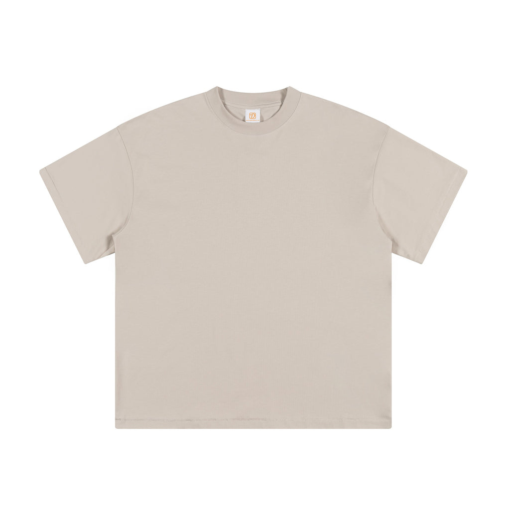 Loose Puff Print t Shirt Custom logo Blank Round Neck Pure Color High Quality Drop Shoulder Streetwear Fashion Men's T-shirts
