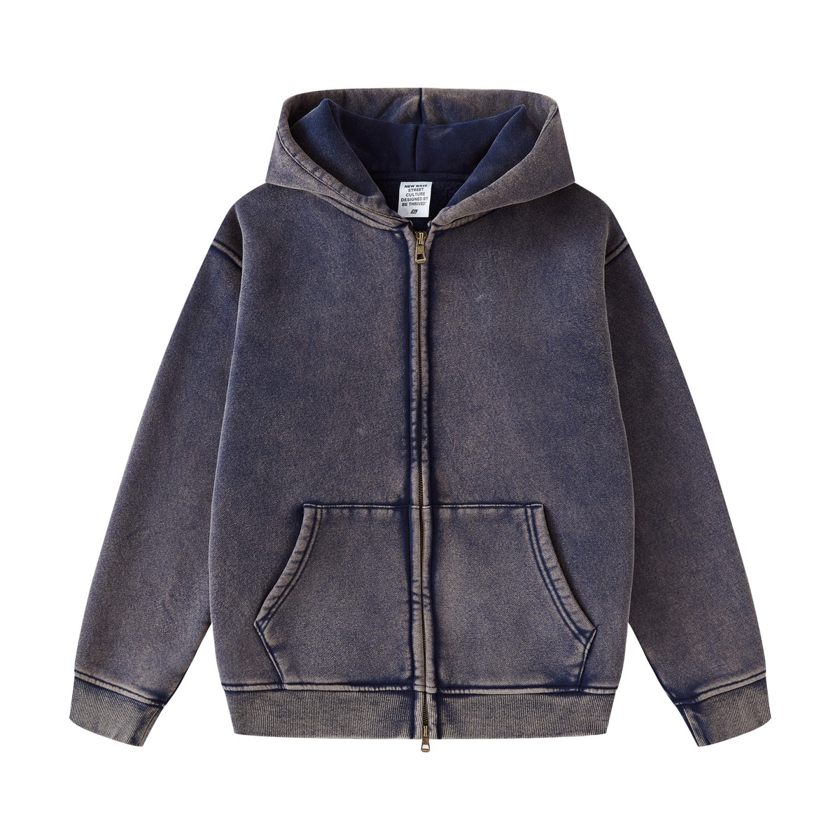 Customize Your Own Exclusive Design Children's Hand Washed Water Resistant Fleece Lined Plain Oversized Zipper Pullover Sweater