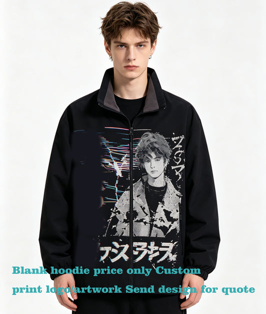 Custom 5 Color Crew Neck Jacket Raincoat Trench Coat Fiber High Grade Mesh Fabric Lining+four Sided Elastic Waterproof Fabric