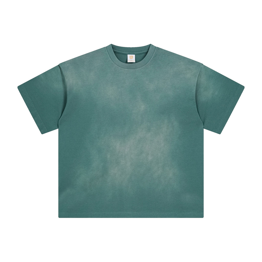 Men's T-shirts Custom Puff Printing Summer Unisex High Quality Short Sleeve Washed Drop Shoulder 100% Cotton Fashion T-shirt