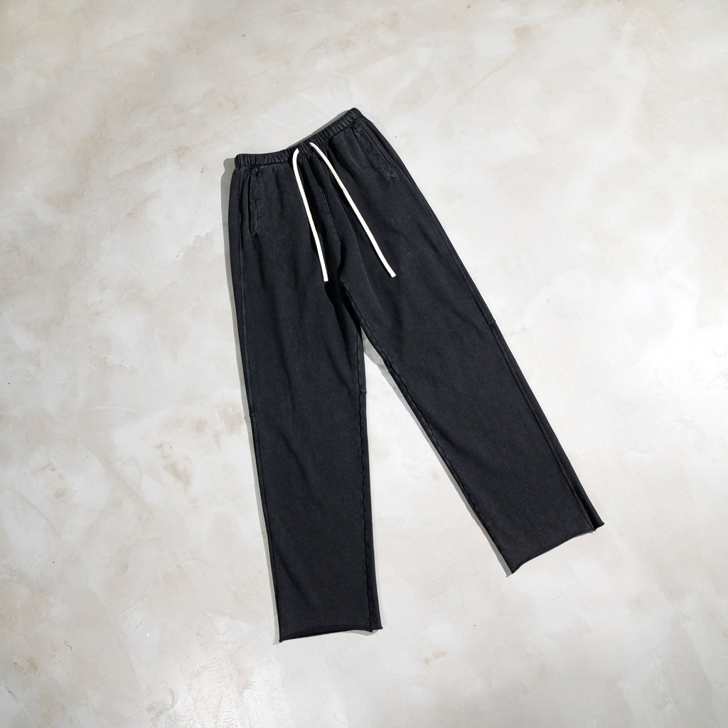 Wholesale Sweatpants 420g Heavyweight Blank 100% Cotton Pure Color High Quality Loose Acid Wash Fashion Plain Sweatpants