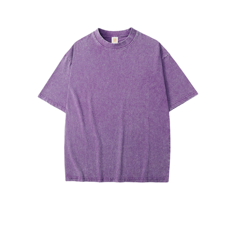 100% Cotton Vintage Custom Acid Wash Waxing Printing Short Sleeve Streetwear Drop Shoulder t Shirt Manufacturers