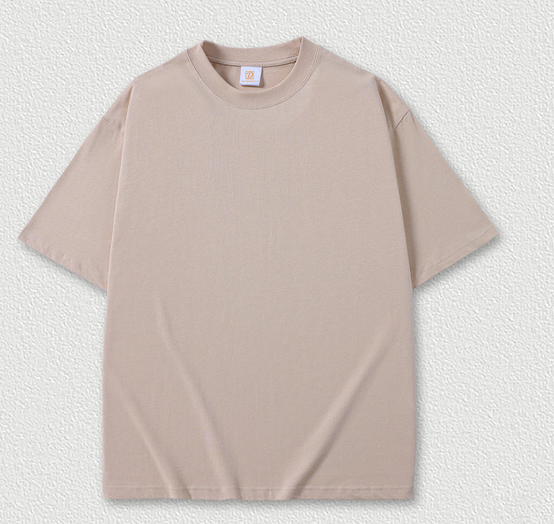 Custom Double Layered American Style Heavyweight Short Sleeved for Men and Women with Dropped Shoulders in Dark Brown Size 3xL