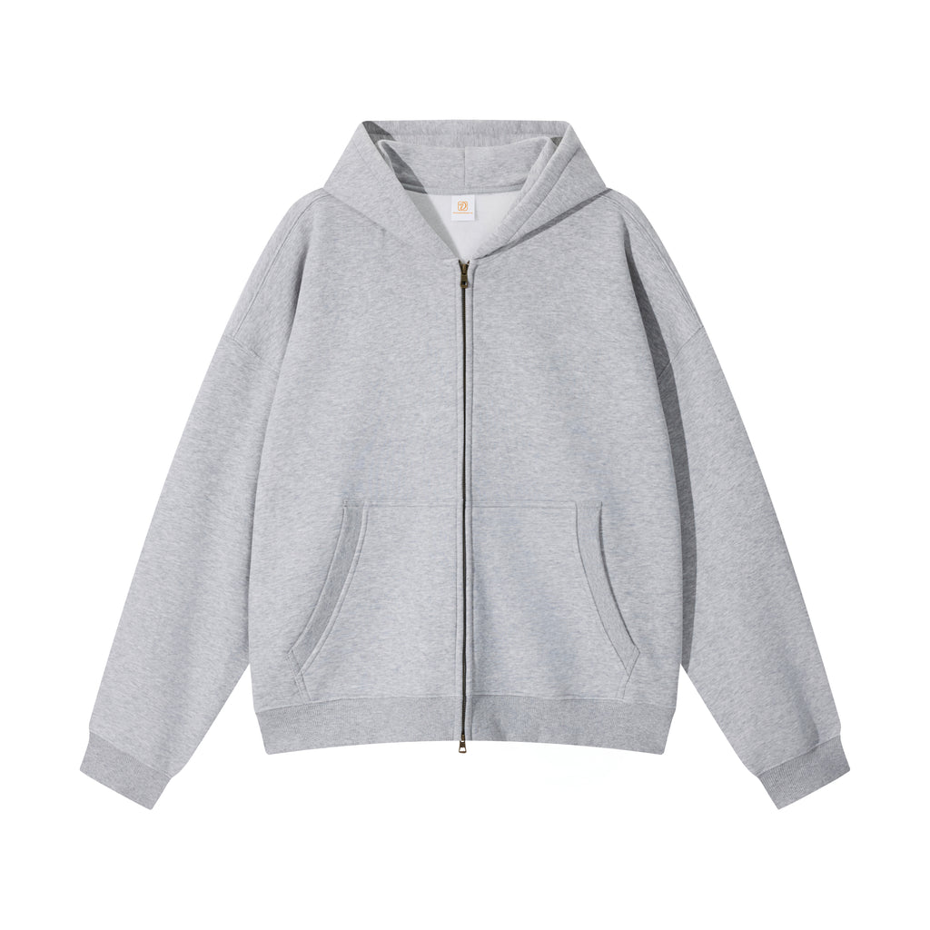 Manufacturer Hoodies Custom Drop Shoulder High Quality Streetwear Blank Boxy Fashion Fleece Full Zip up Men's Hoodie