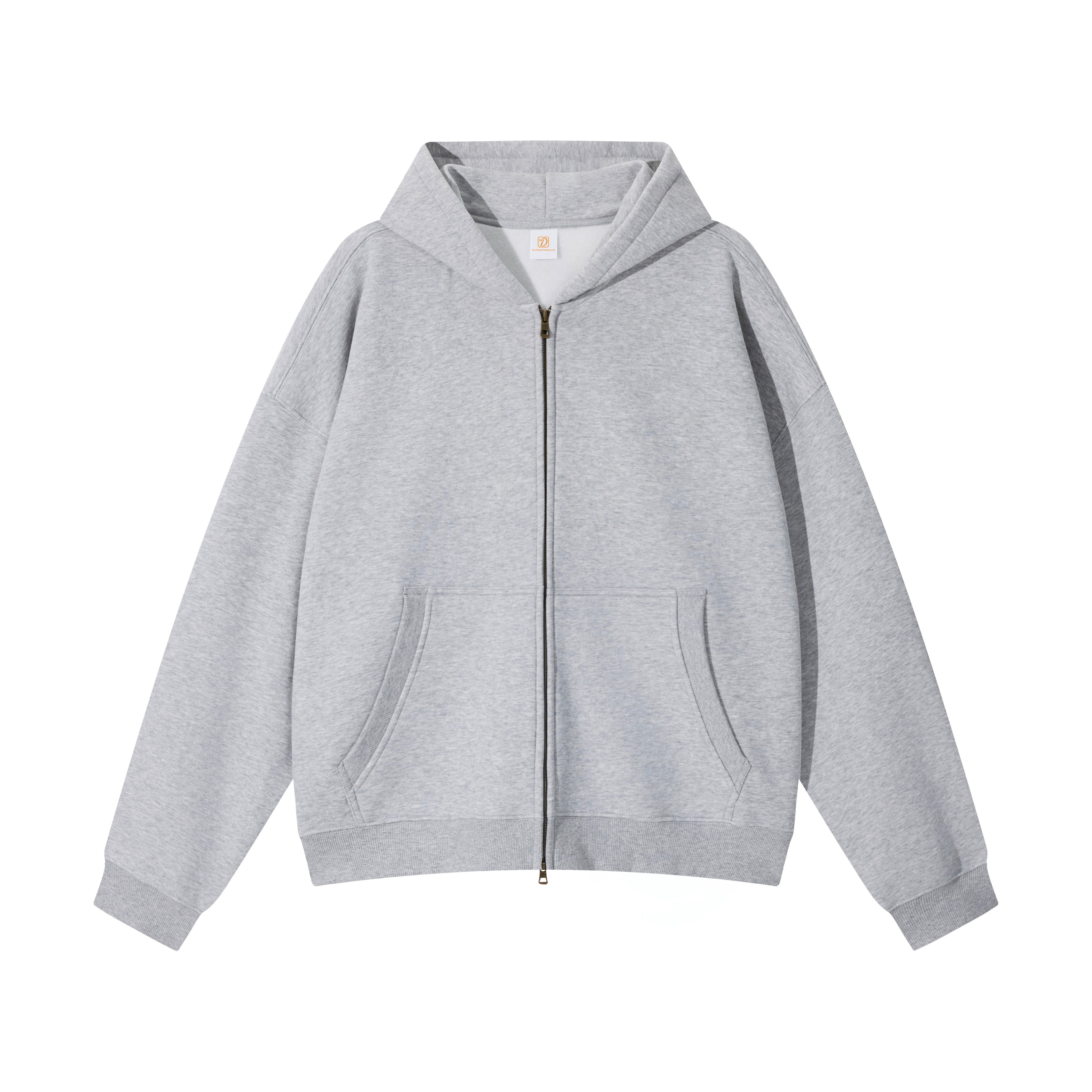 Manufacturer Hoodies Custom Drop Shoulder High Quality Streetwear Blank Boxy Fashion Fleece Full Zip up Men's Hoodie