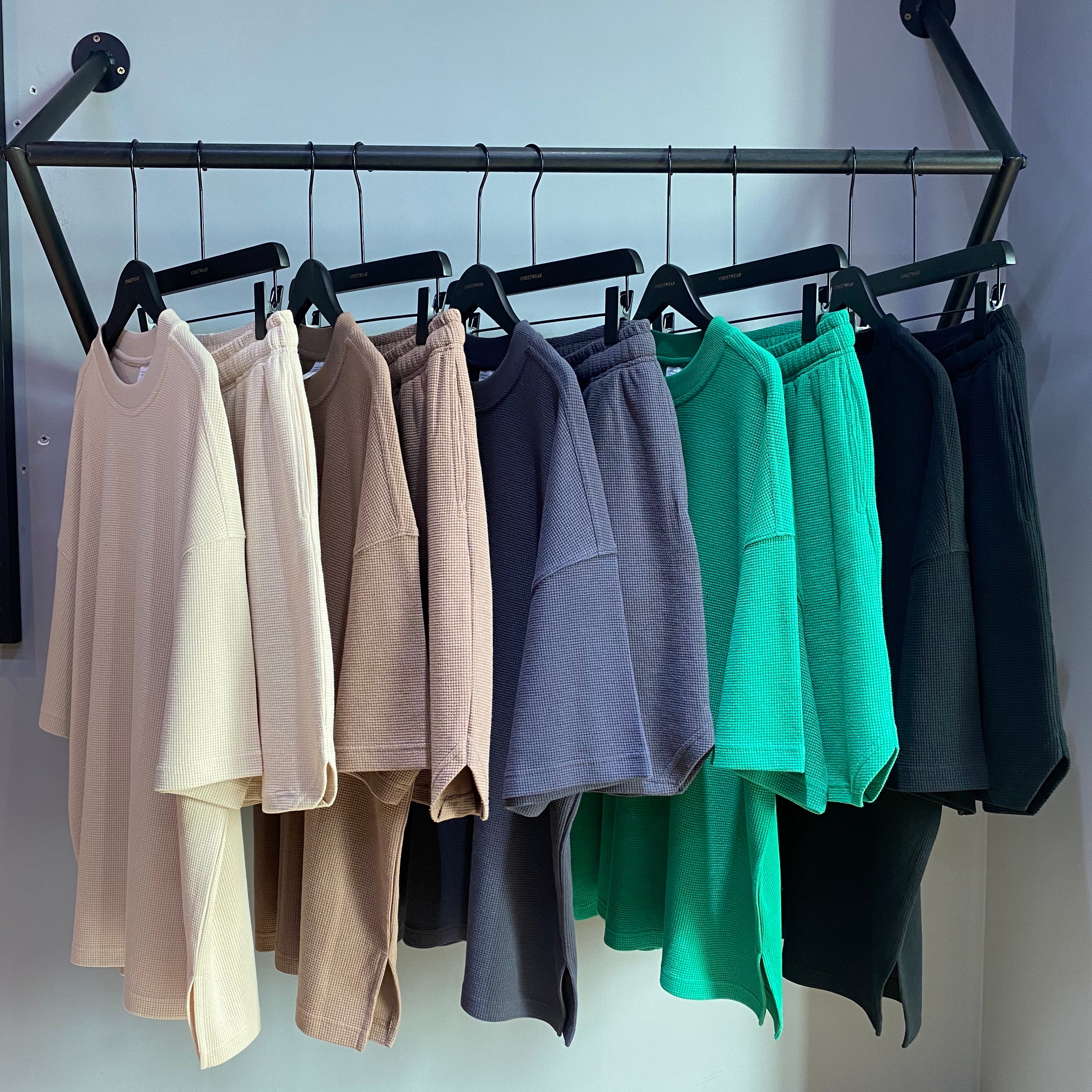 Customized t Shirts and Shorts High Quality Loose Pure Color Casual 260g Heavyweight Dtf Transfers for t Shirts Set Streetwear