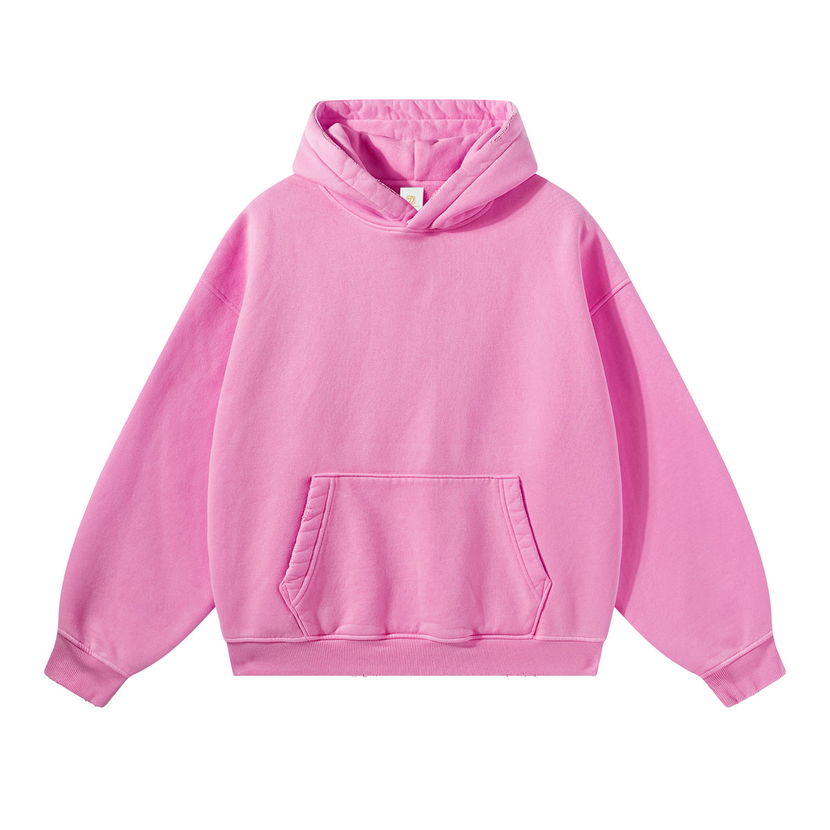 Retro Style Sweatshirt with Frosted Water Wash Finish Distressed Edges Plush Lining and a Hooded Design Fall and Winter Style