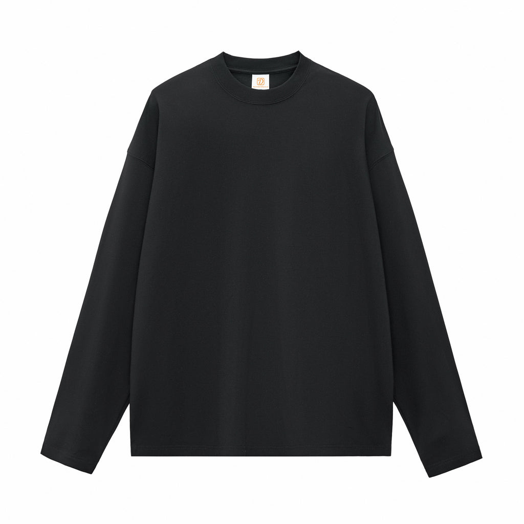 Wholesale Long Sleeve T-shirt Blank Round Neck Custom logo Puff Printing High Quality Pure Color Dtf Transfers for t Shirts