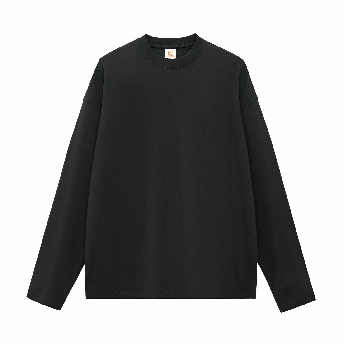 Customized Basic 100% Cotton Heavyweight Round Neck Long Sleeved Tshirt Straight Armhole Shirt Unisex Personalized Design