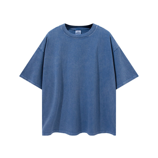 Short Sleeve Vintage Streetwear Broken Fashion Tshirt Round Neck Custom Acid Wash High Quality Dtf Transfers for t Shirts