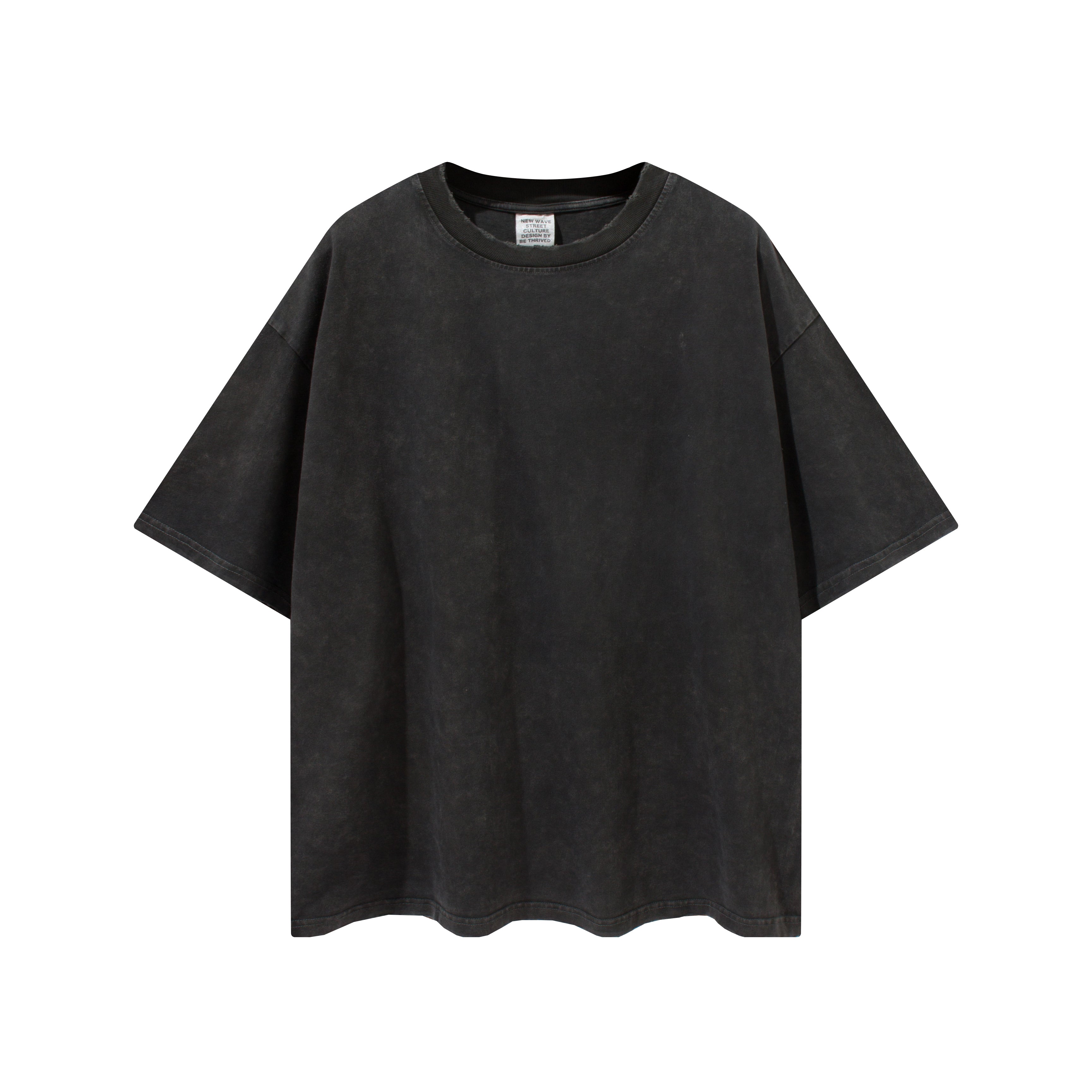 7 Color Customized Edge Grinding Water Washing to Age Solid Color Short Sleeved Shir Plain Tshirts for Printing American Design