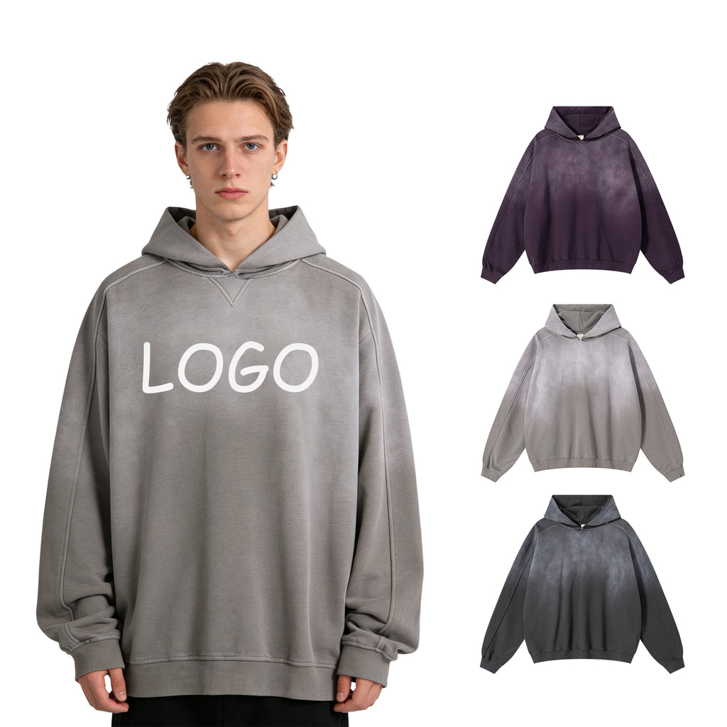 Custom Vintage Drop Shoulder Hoodie High Quality Streetwear Washed Blank Pullover Fashion Men's Hoodies & Sweatshirts
