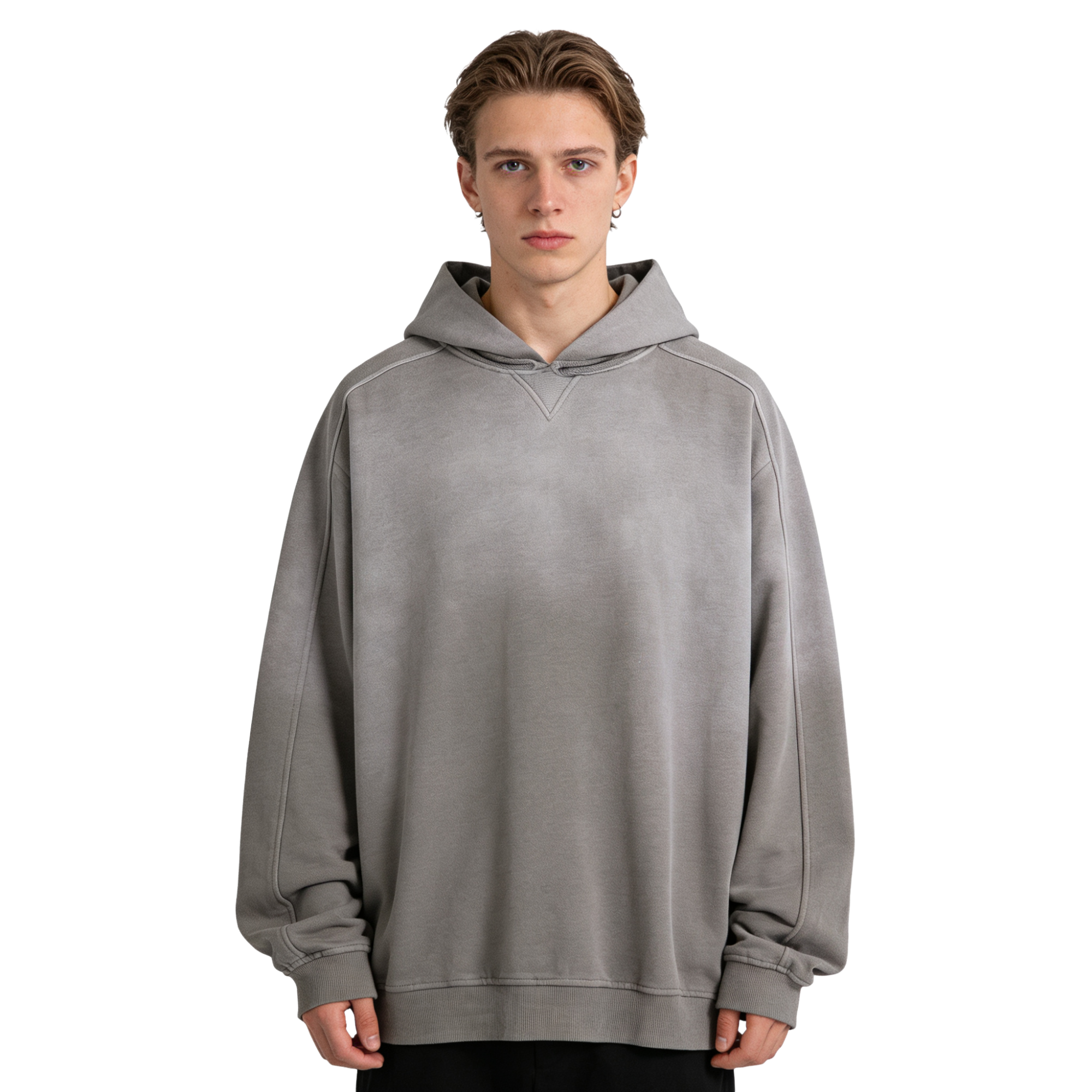 Wholesale Price Drop Shoulder Vintage 100% Cotton Heavyweight Distressed Embroidery Blank Pullover Mens Hoodies and Sweatshirts