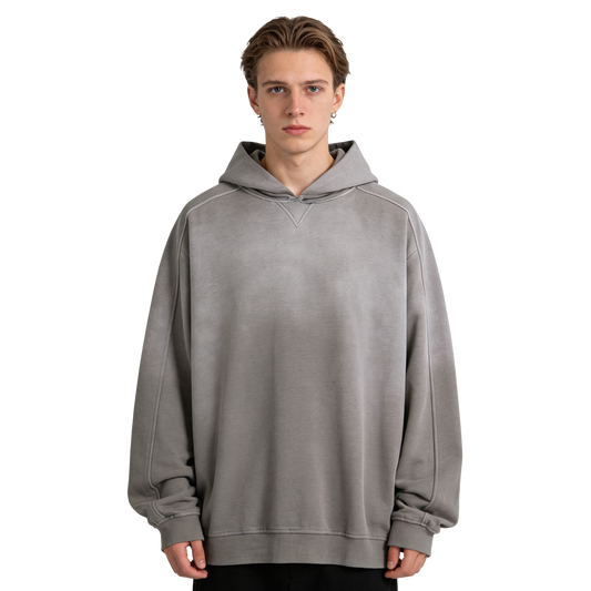 Wholesale Price Drop Shoulder Vintage 100% Cotton Heavyweight Distressed Embroidery Blank Pullover Mens Hoodies and Sweatshirts