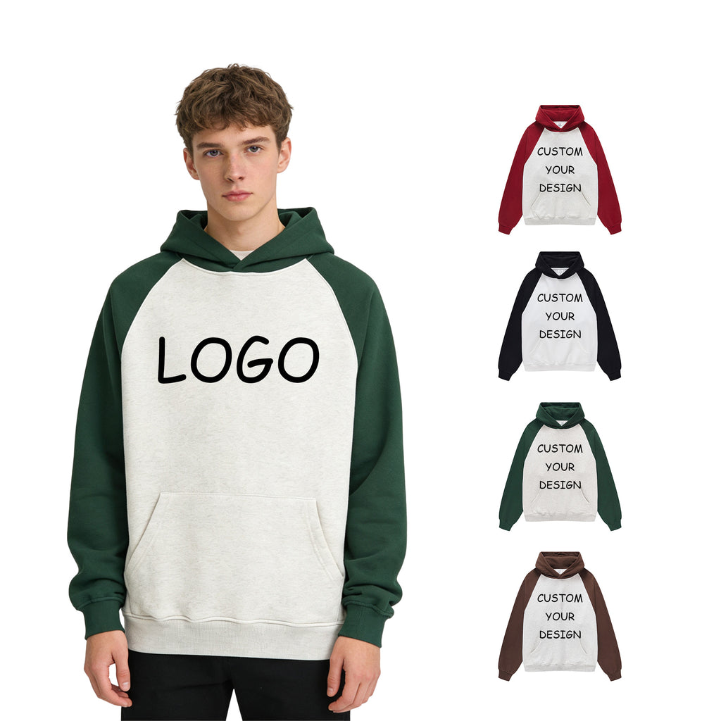 Heavy Cotton Sublimation Distressed Embroidery Cross-shoulder Color-blocking Streetwear Men's Hoodie Manufacturers