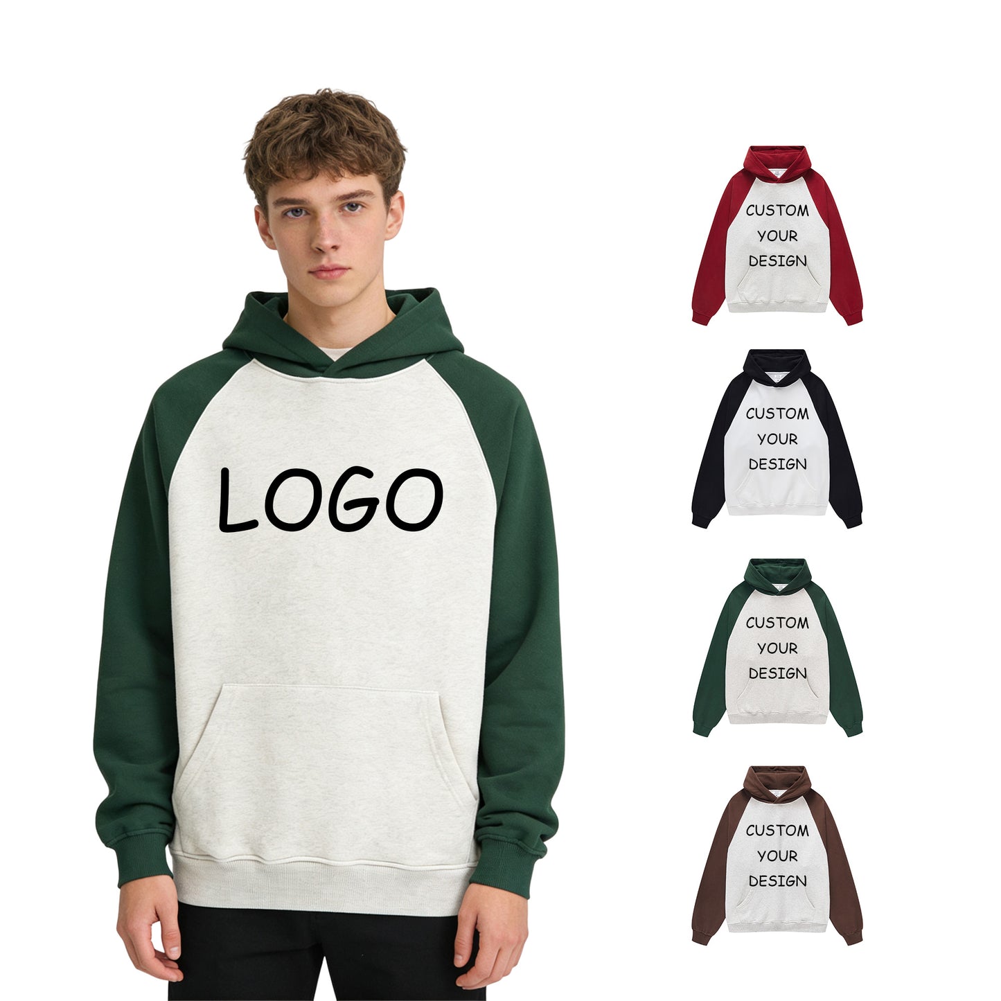 Heavy Cotton Sublimation Distressed Embroidery Cross-shoulder Color-blocking Streetwear Men's Hoodie Manufacturers